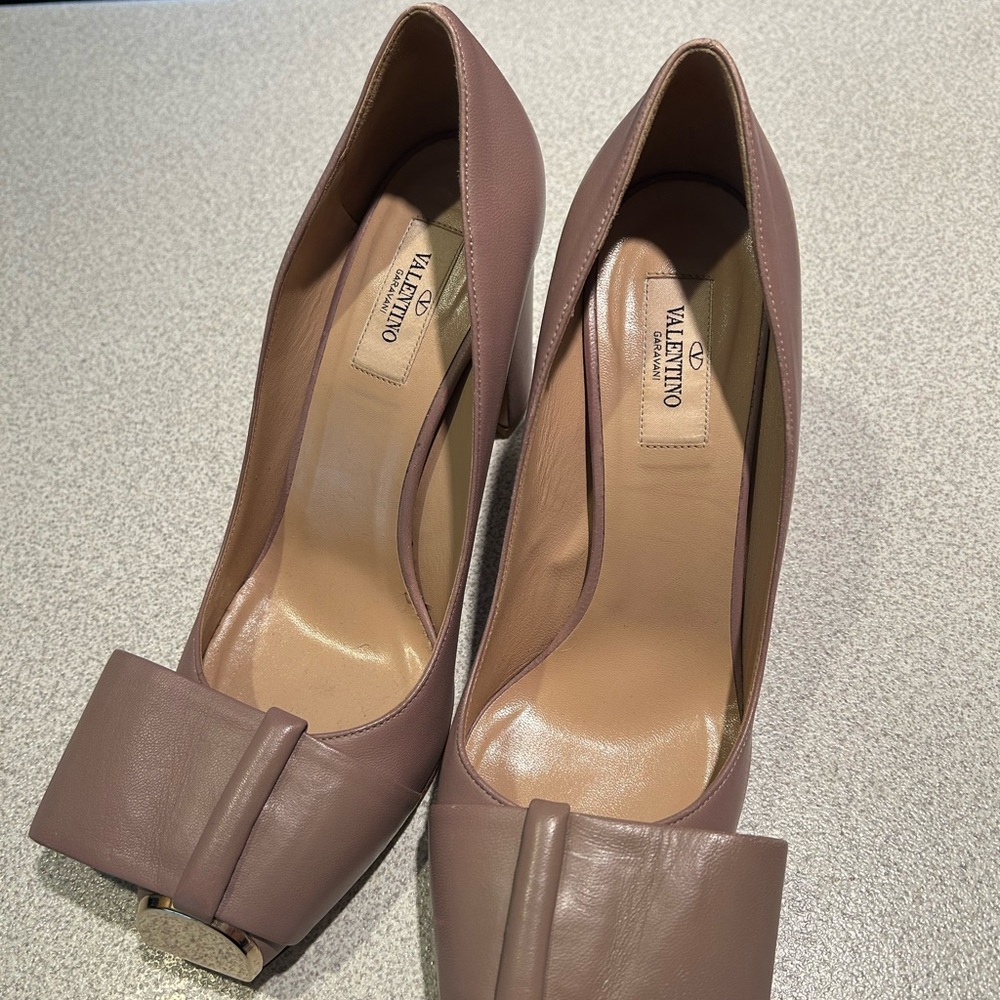 Valentino Women's Mauve/Taupe Leather Heels